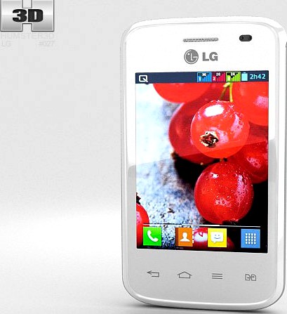 LG Optimus L1 II TRI White 3D Model