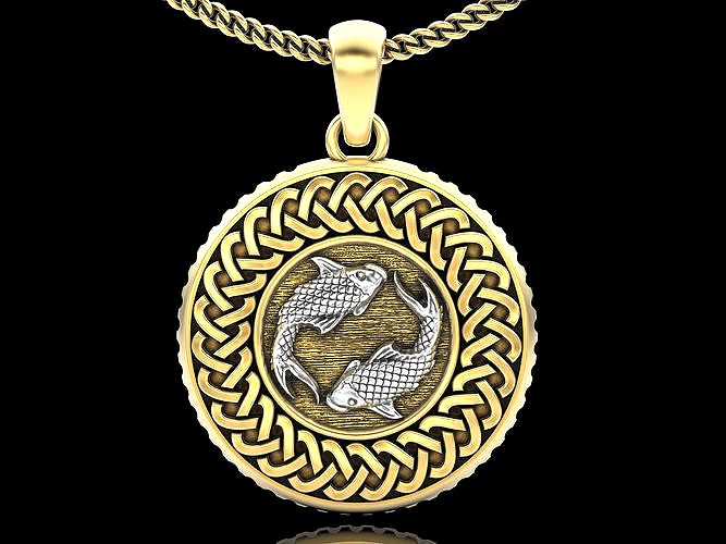 Fish pendant silver gold sterling  jewelry printable 3D model | 3D
