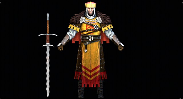 Male King Knight Character