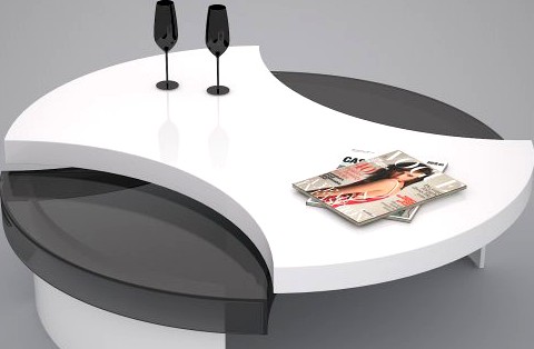 Coffee table Black and white 3D Model