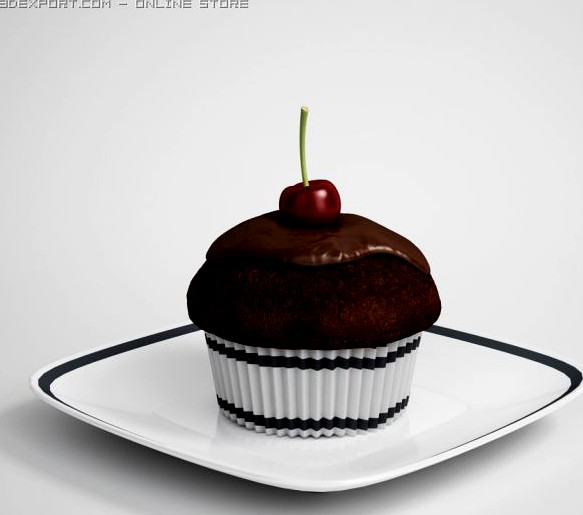 Chocolate Cupcake 15 3D Model