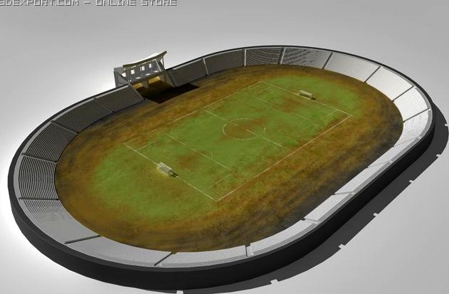 Old football and speedway stadium 3D Model