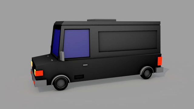 Cartoon Black Bus Car