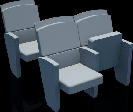 Old Type Theater Chair 3D Model