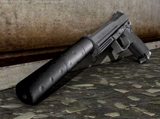 Heckler  Koch Mk23 Silencer 3D Model