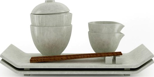 Sushi Tableware Set 3D Model