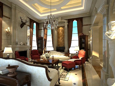 Photorealistic Living Room 074 3D Model