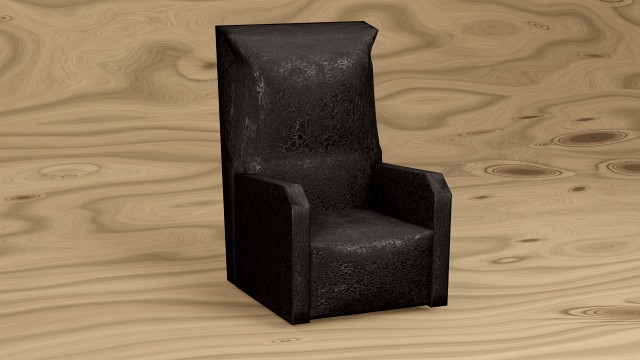 Black leather armchair