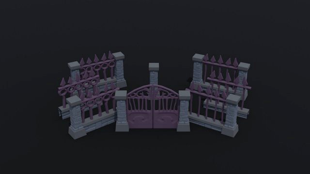 Cartoon fantasy cemetery fence kit