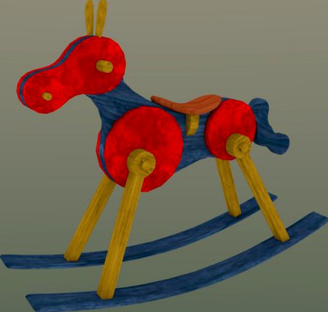 Wooden Rocking Horse 3D Model