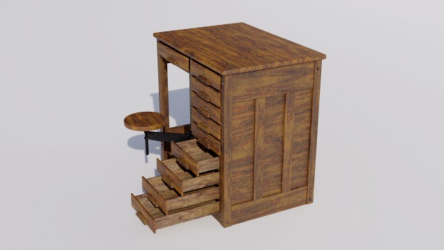 Antique School-Lab Table