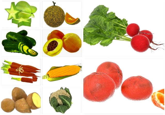 Vegetables and fruits