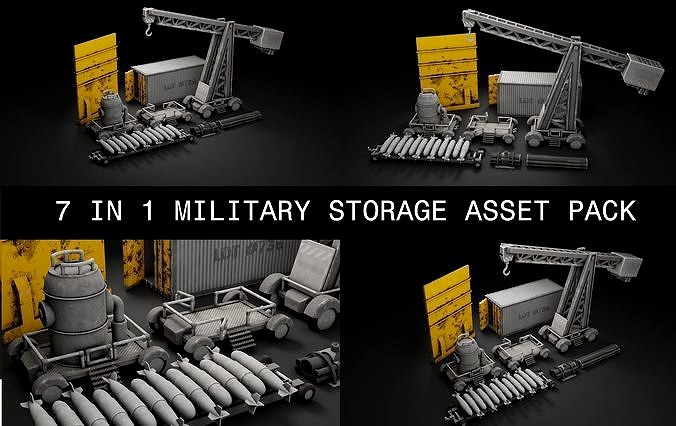 7 IN 1 STORAGE ASSETS GAME READY 3D MODEL