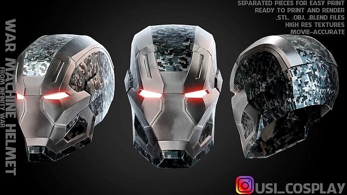 War Machine Helmet for Cosplay | 3D