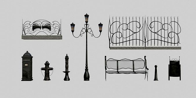 Street furniture set
