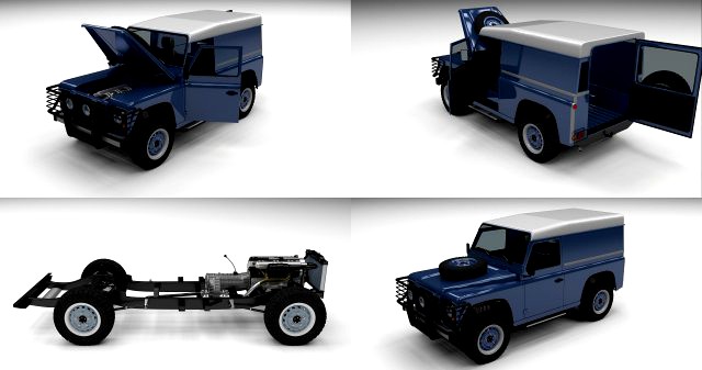 Full Land Rover Defender 90 Hard Top 3D Model