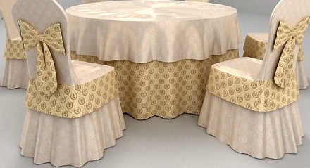 Table and Chairs for Wedding Party 3D Model