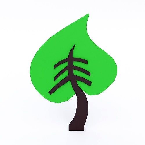 Cartoon tree 3d model