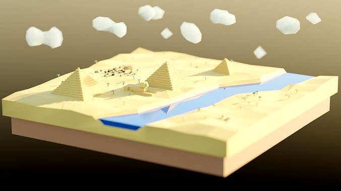 Low Poly Egypt Chunk Scene