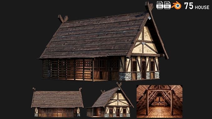 Old Medieval Building House 4K Textures GameReady 75