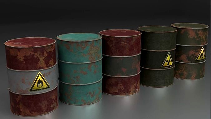 Old rusty barrels