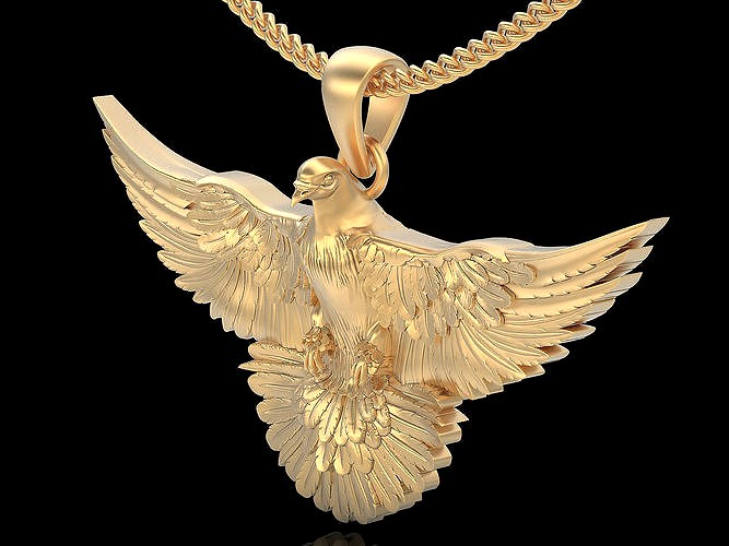 pigeon pendant silver gold printable jewelry 3D model | 3D