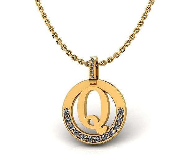 Q Letter Pendant | 3D