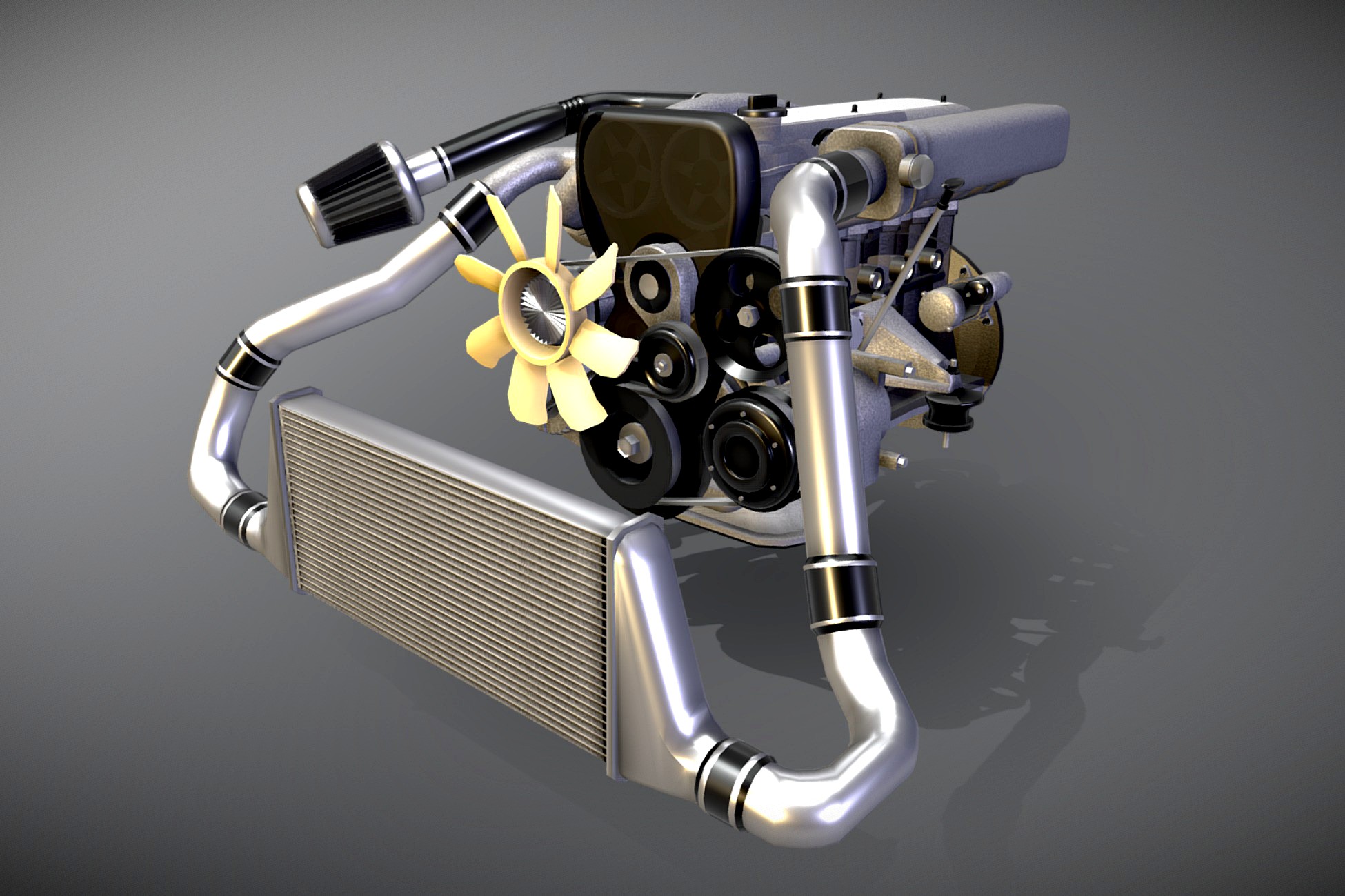 Engine Inline 6 Animated (Motor)