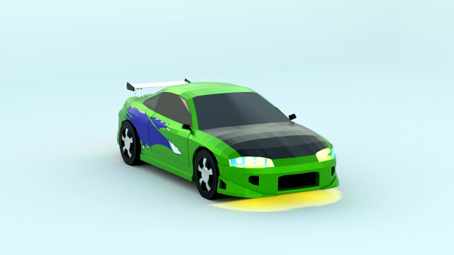 MITSUBISHI ECLIPSE low poly game ready Low-poly Low-poly