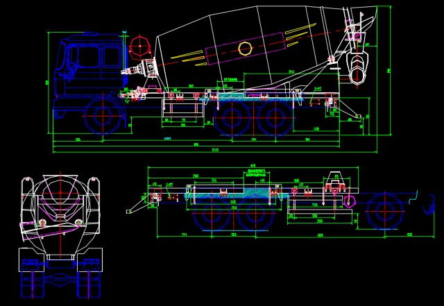 14 square concrete mixer truck drawing