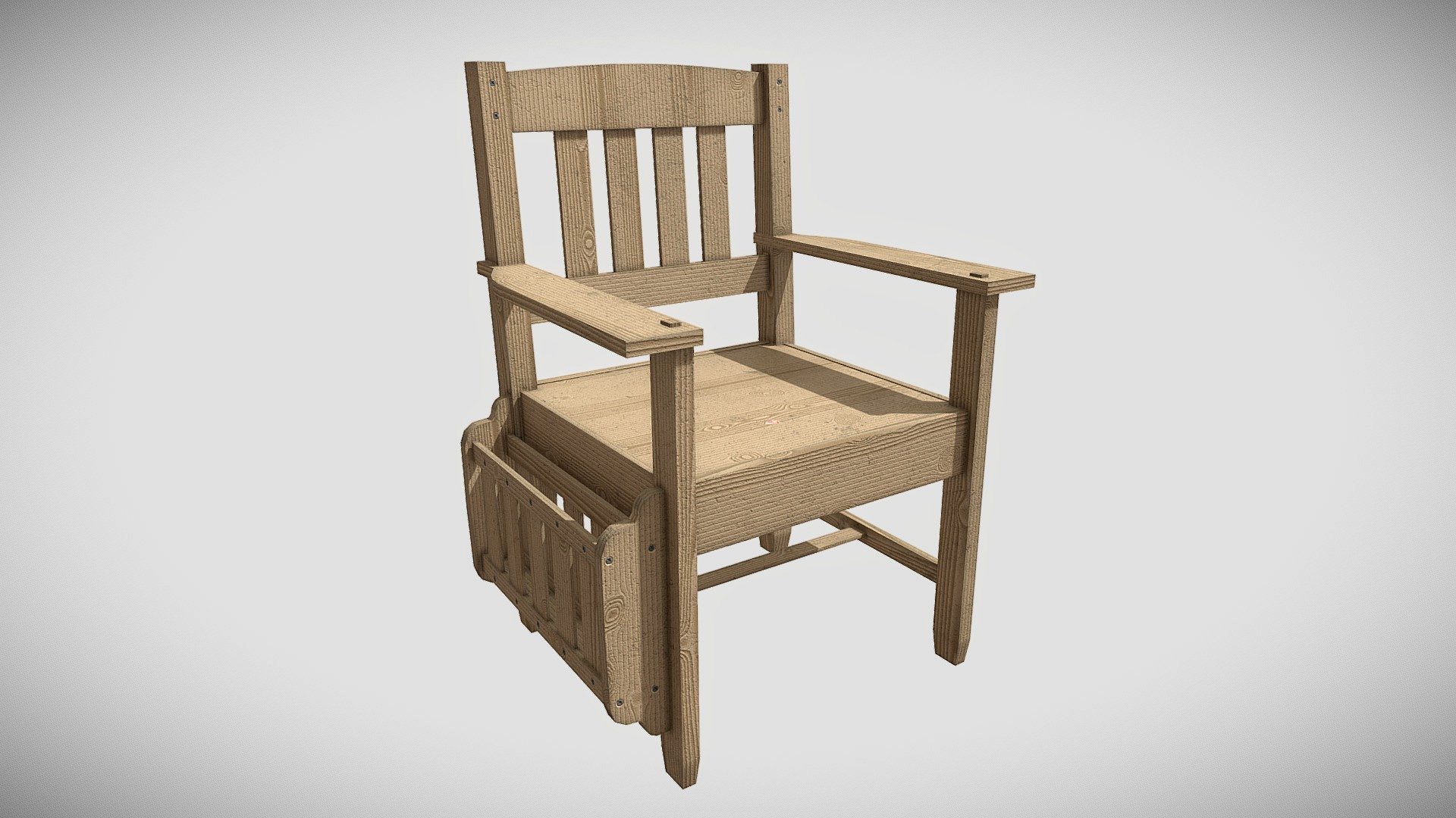 Low Poly Old Fashioned Schoolchair