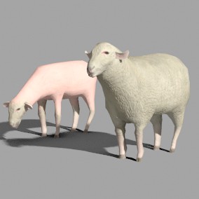 Sheep, lowpoly animated 3d model+VFX