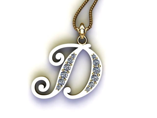 Alphabets letter D pendant