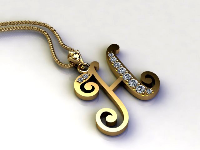 Alphabets letter H pendant