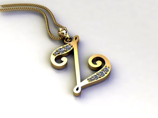 Alphabets letter Z pendant