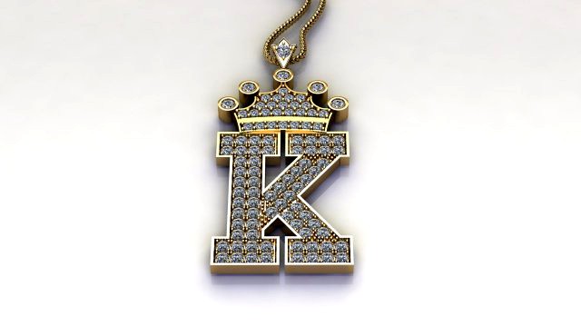 Alphabets letter K pendant