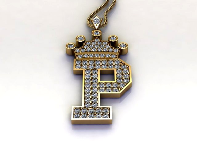 Alphabets letter P pendant