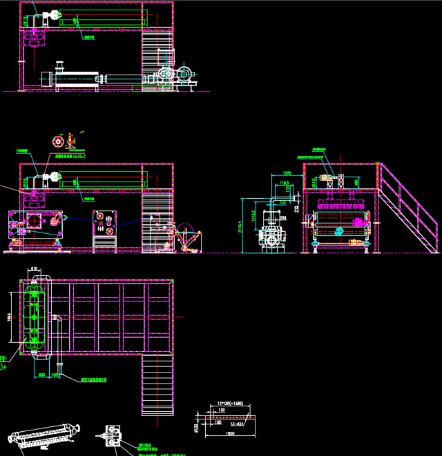 1600 Meltblown cloth production line set drawing CAD