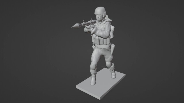 Figure of a soldier with RPG stl