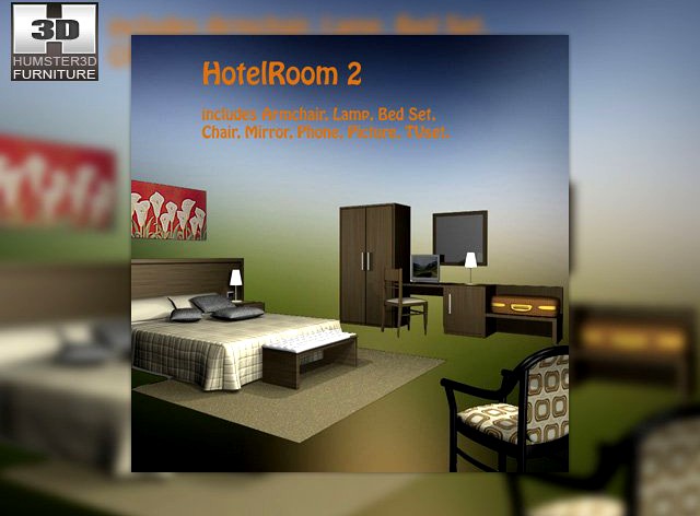 Hotel room Set 02 3D Model