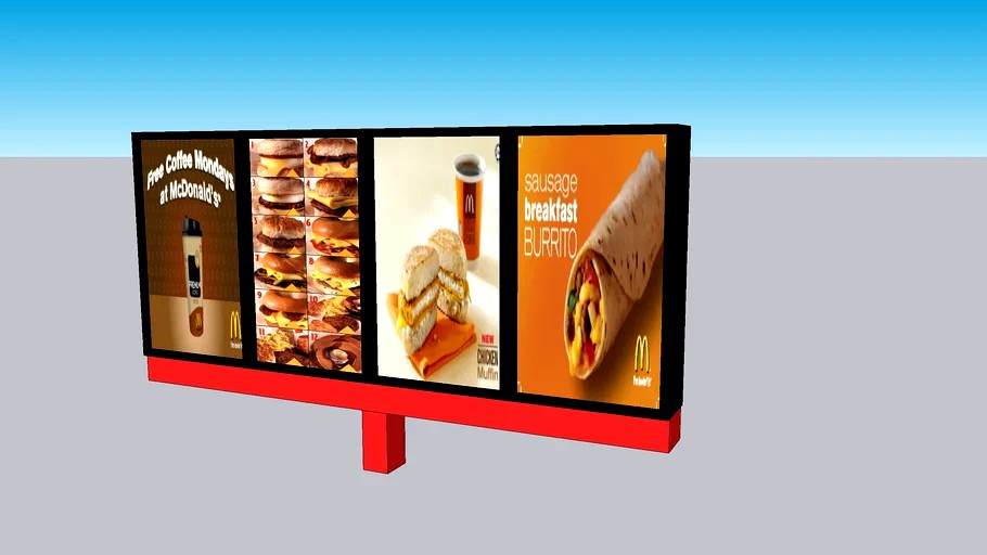 Mc Donald's Sign Board 3d model