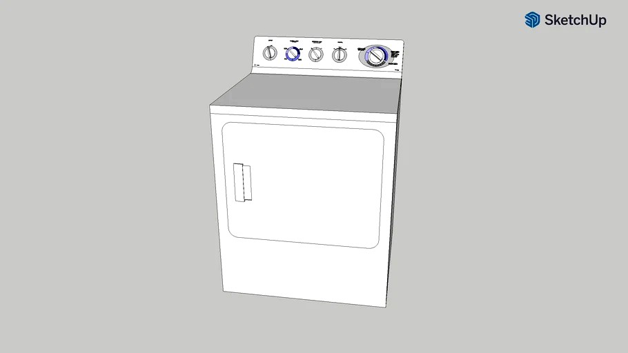 GE 7.0 Cu. Ft. Profile Gas Dryer 3d model
