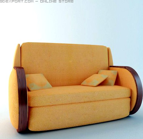 Orange Sofa 3D Model