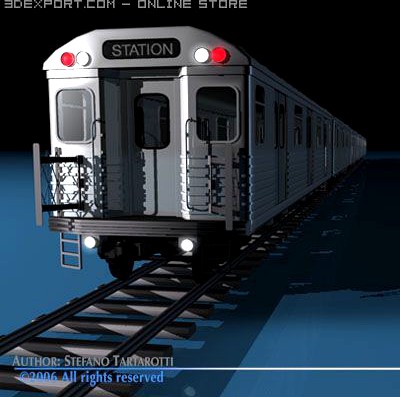 Subway train without interior 3D Model