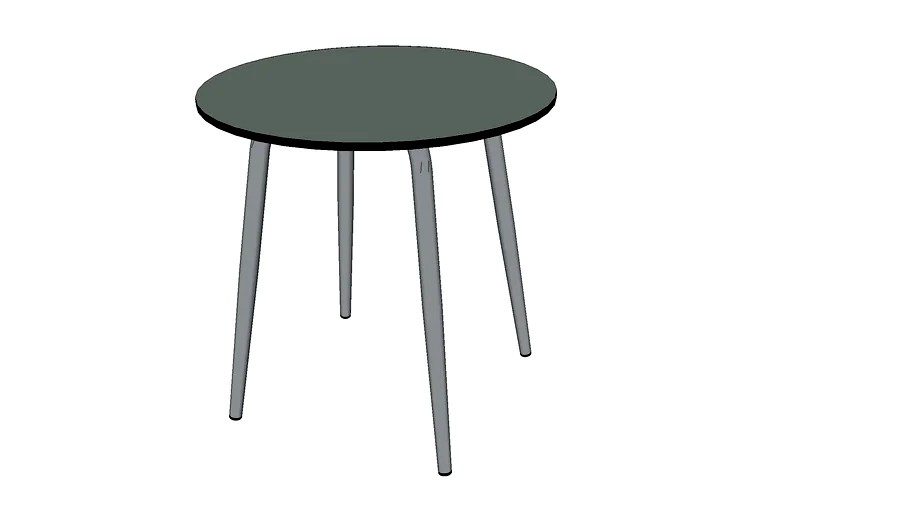 TABLE LÉON DIAMÈTRE 75CM KAKI PIEDS BRUTS