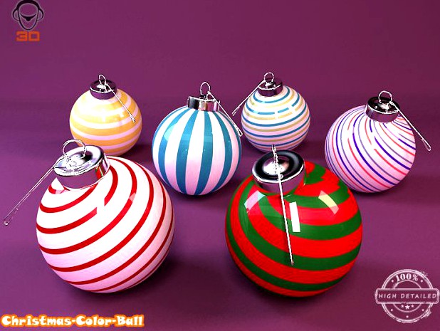 Christmas Color Ball 3D Model