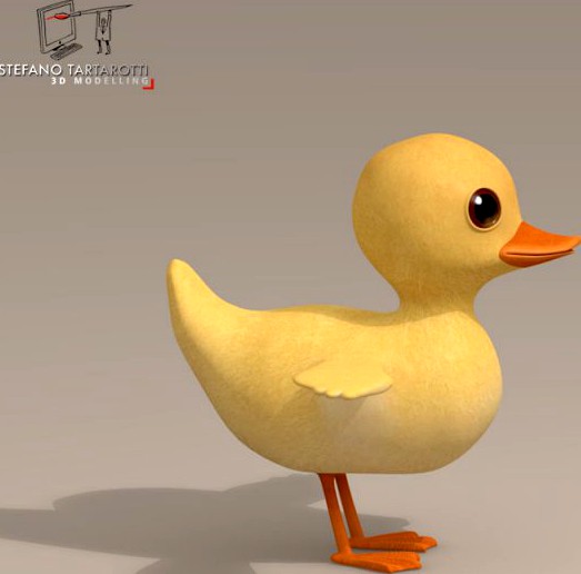 Duck cartoon character 3D Model