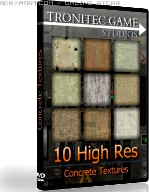 10 High Res Concrete Textures 3D Model