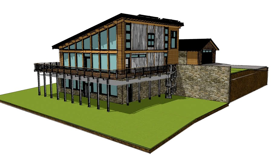 CLT 3-5 Bedroom House Design 3d model