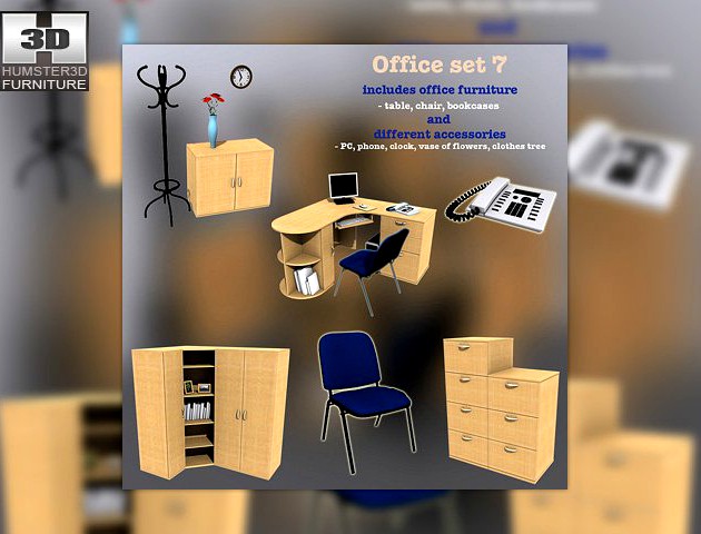 Office Set 07 3D Model